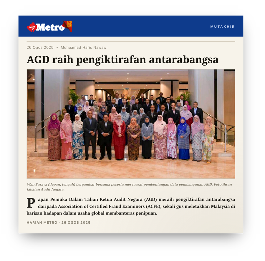 Harian Metro pengiktirafan